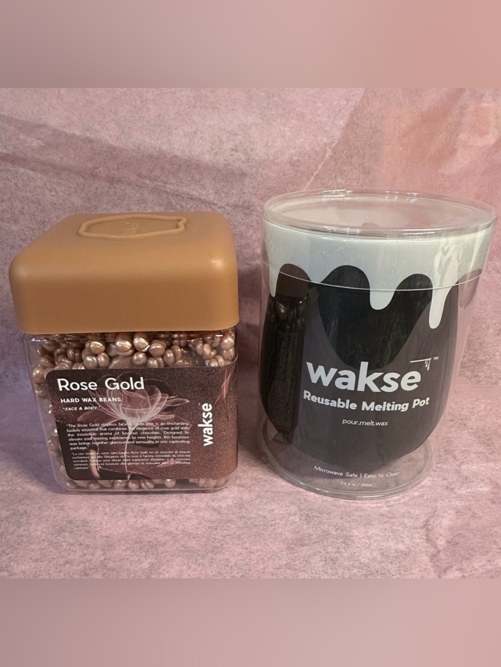 WAKSE Rose Gold Wax & Melting Pot DUO